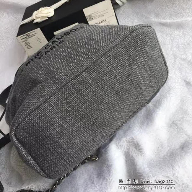 香奈兒CHANEL 93787 旅行必備帆布雙肩抽繩沙灘包DSC1991